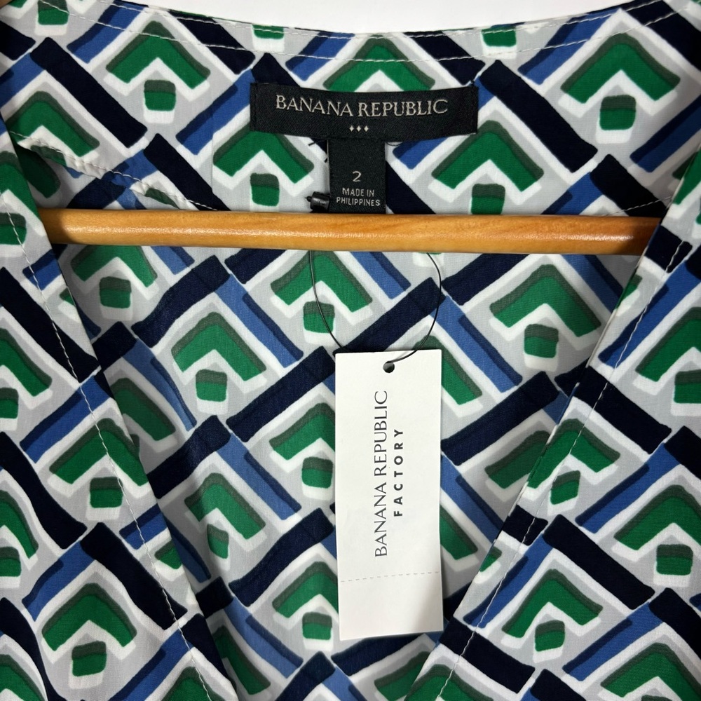 Banana Republic Dress Women’s Size 2 Surplus Neckline Geometric Print - Picture 5 of 8